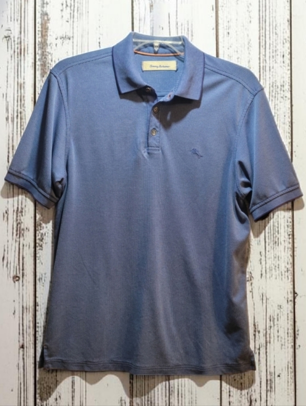 Tommy Bahama Size-M Men's Textured Blue Polo Shirt